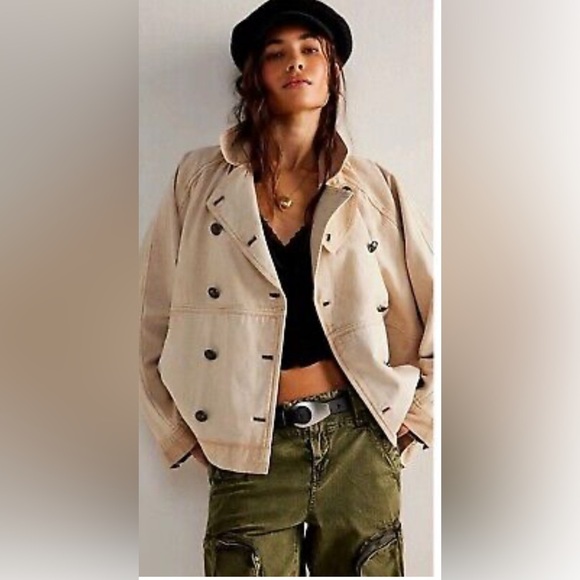 NWT We The Free XS oversized viva surplus jacket double breasted - Picture 1 of 12